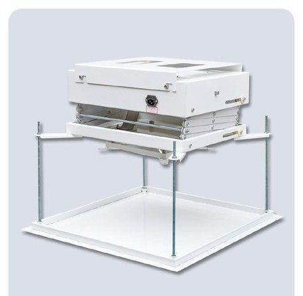 Motorized projector lift mechanism for a false ceiling installation, by SPS Acmera