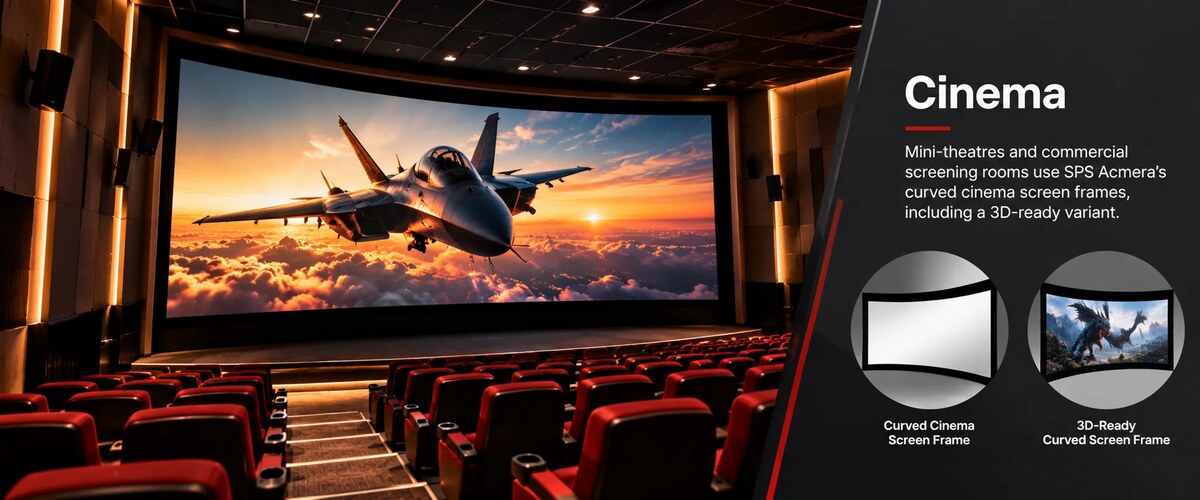 Cinema projector screen application, by SPS Acmera