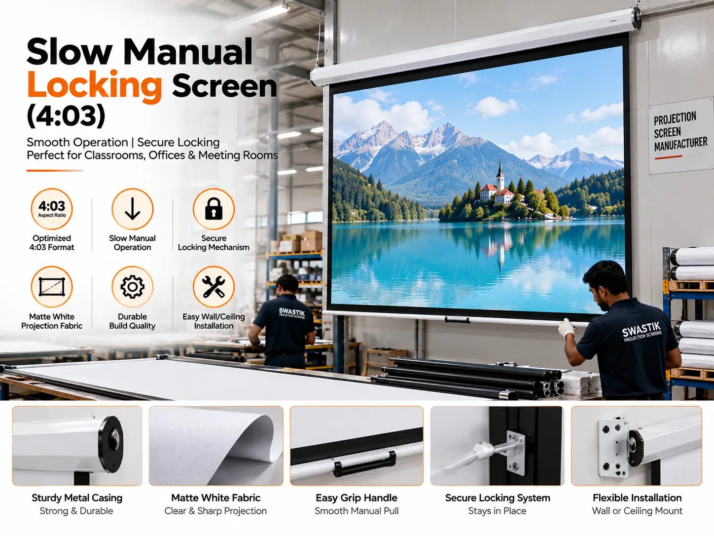 Slow Manual Locking Screen (4:3) — illustrative setup