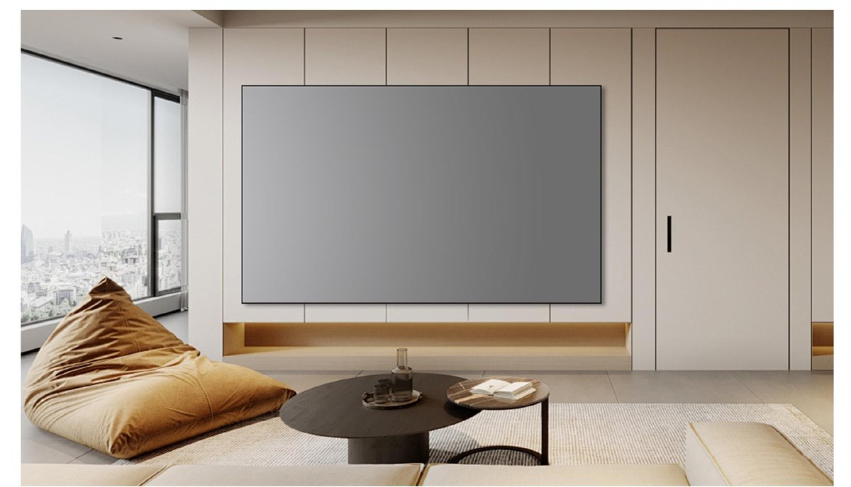 Narrow UST projection screen fabric for ultra short throw projectors, by SPS Acmera